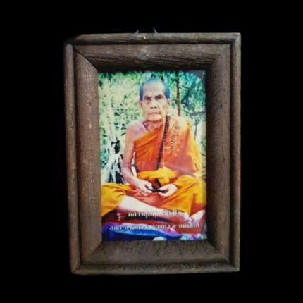 Cornice amuleto monaco thailandese Luang Pu Moon (in legno)