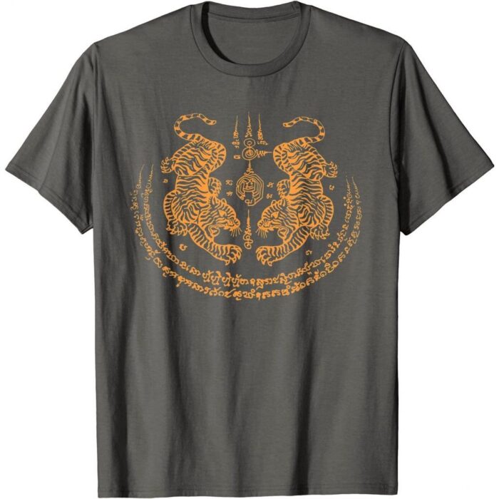 tiger sakyant2 Twin Tigers Sak Yant Protection T-Shirt