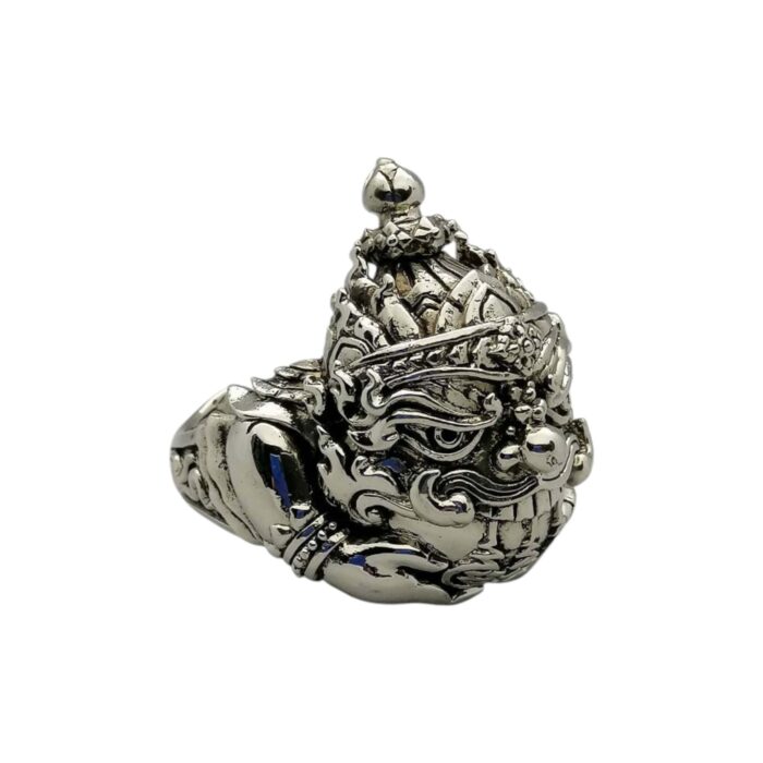 Phra Rahu Gold White Ring by LP Kloy - immagine 3