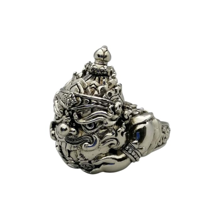 Phra Rahu Gold White Ring by LP Kloy - immagine 2